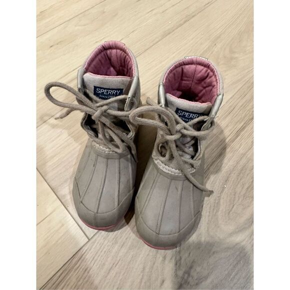 Sperry Kids Girl's Port Boot (Big Kid) Girls Size 10M Ivory Waterproof - Picture 5 of 9